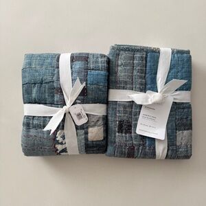 NEW Pottery Barn Americana Blue Standard Sham Set of 2